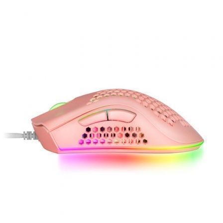 Mars Gaming MMEXP Ratón Gaming RGB Rosa 32000 DPI